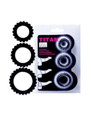 Vòng đeo dương vật cao su Titan kéo dài thời gian - Set 3 hồng