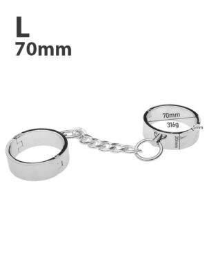 Còng tay chân BDSM inox bản dày - L