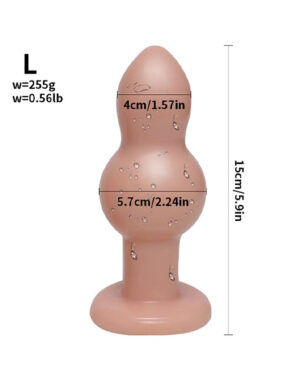 Phích cắm hậu môn hồ lô 2 nấc - L, Da