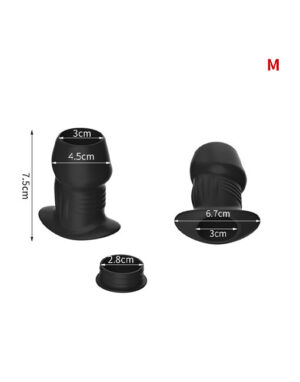 Phích cắm lỗ rỗng mềm có nắp đậy hình dương vật - M