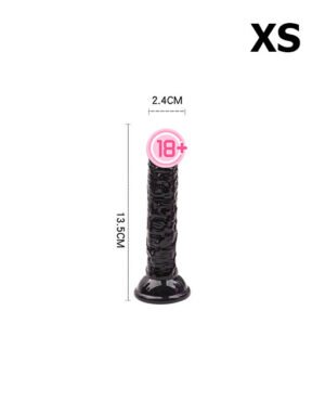 Dương vật giả không bìu nhiều kích thước - XS, Đen