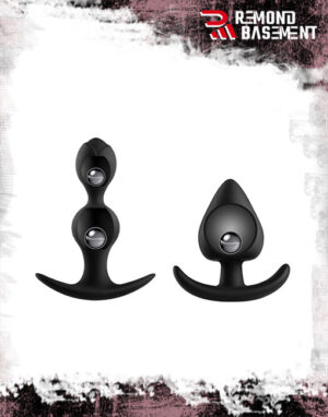 Phích cắm hậu môn silicone bầu kèm bi bên trong