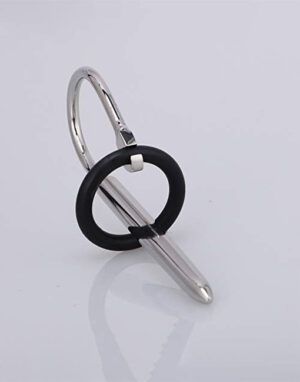 Alternative view of Que nong niệu đạo inox trơn kèm vòng đeo chống tuột