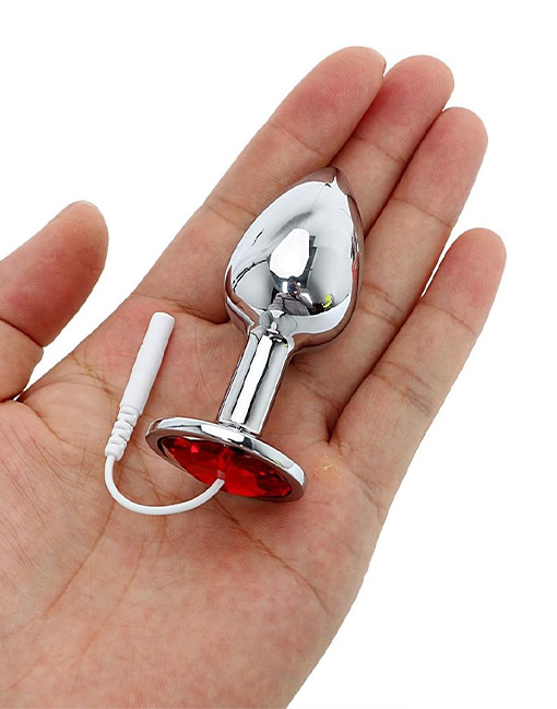 Set 2 món xung điện e-stim khoá dương vật và phích cắm hậu môn inox - Ảnh 2