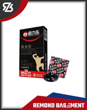 Bao cao su Pleasure More Black King Kong màu đen kéo dài thời gian - hộp 10 cái