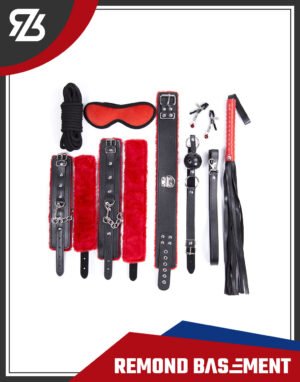 Bộ BDSM nhiều món màu đỏ đen