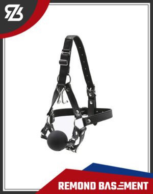 Ball gag silicone kèm móc mũi