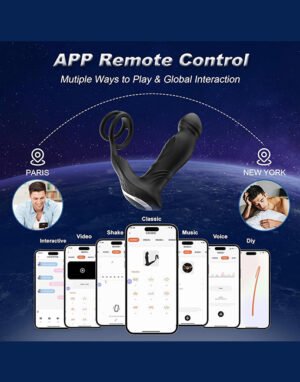 Alternative view of Phích cắm hậu môn rung móc tự động có bi chạy lên xuống điều khiển app