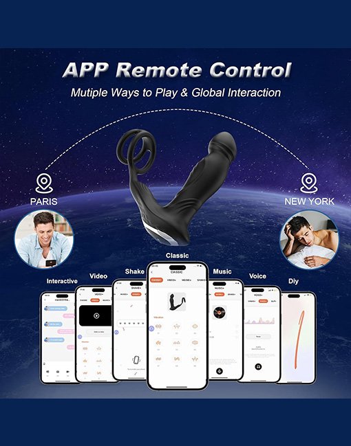 Phích cắm hậu môn rung móc tự động có bi chạy lên xuống điều khiển app - Ảnh 2