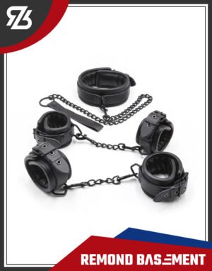 Set 3 món còng tay chân cổ full đen