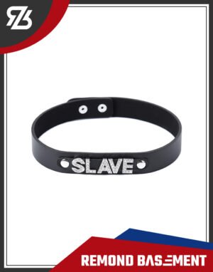 Vòng cổ da chữ Slave
